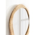 thumbnail image 3 of Kate and Laurel Rahfy Boho Irregular Round Rattan Mirror, 26 Inch Diameter, Natural Rattan, Decorative Wavy Circle Mirror with Wrapped Authentic Cane Frame for Bathroom Vanity Decor, 3 of 8