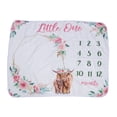 thumbnail image 1 of Manta de franela con estampado de animales de rosa para bebé, manta mensual para recién nacidos, fondo para fotografía, accesorios de rosa, 1 of 14