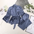 thumbnail image 5 of Eternatastic Women's Long Sleeve Satin Silk Pajama Set Belted Sleepwear Silky Pj Sets Nightwear Pjs Loungewear, 5 of 7