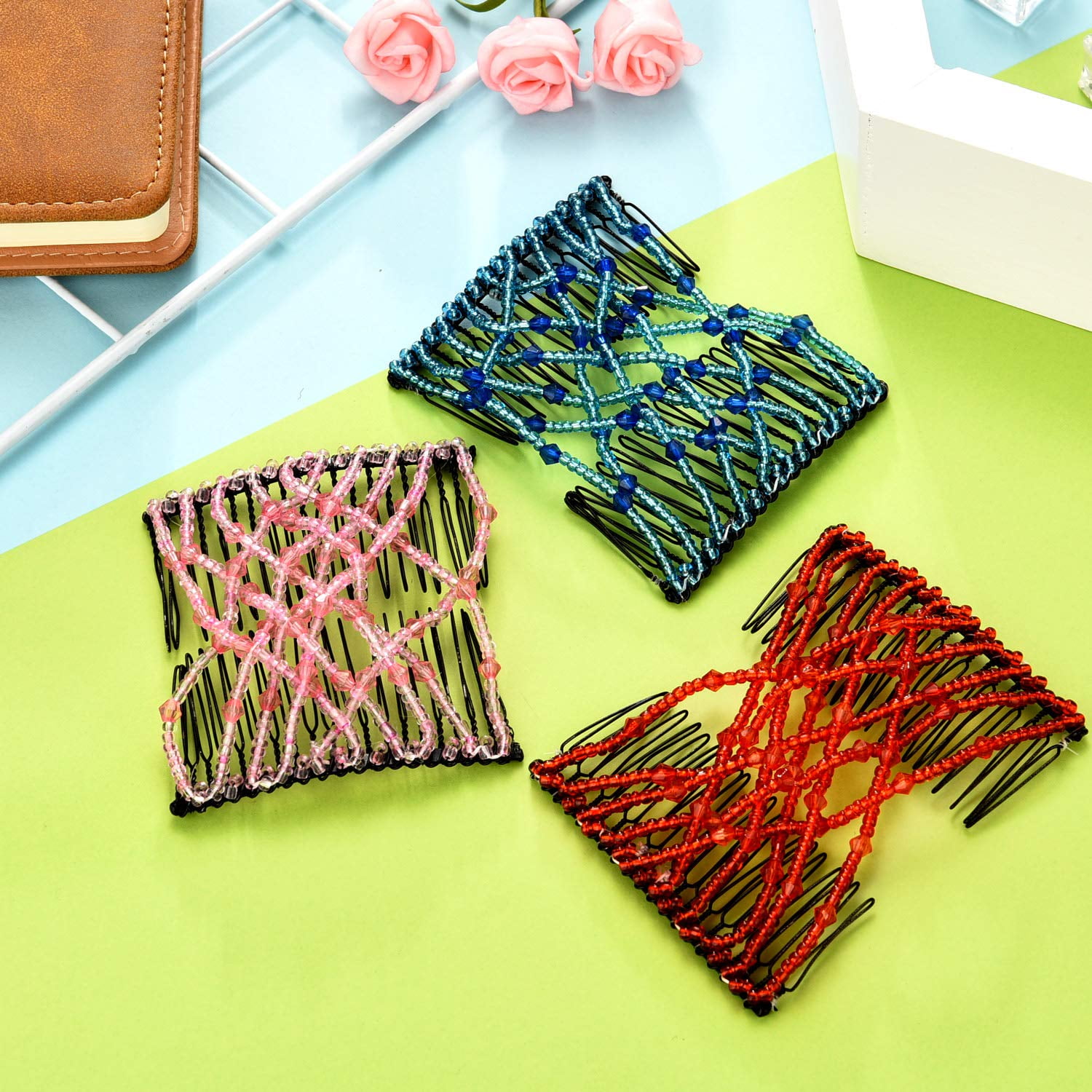 6 pieces beads hair combs sales