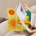 thumbnail image 4 of DIY Latch Hook Pillow Cover Kits Camel and Cactus with Sunset Stamped Handamade Pillowcase Crochet Yarn Hook and Latch Emboridery Throw Pillow for Home Sofa Decor 43x43cm(4), 4 of 8