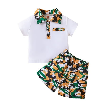 

Boys Clothes Size 5 Summer Firetruck Clothes for Toddlers Toddler Boys Short Sleeve T Shirt Tops Camouflage Prints Shorts Kids Gentleman Outfits Baby Boys Outfit