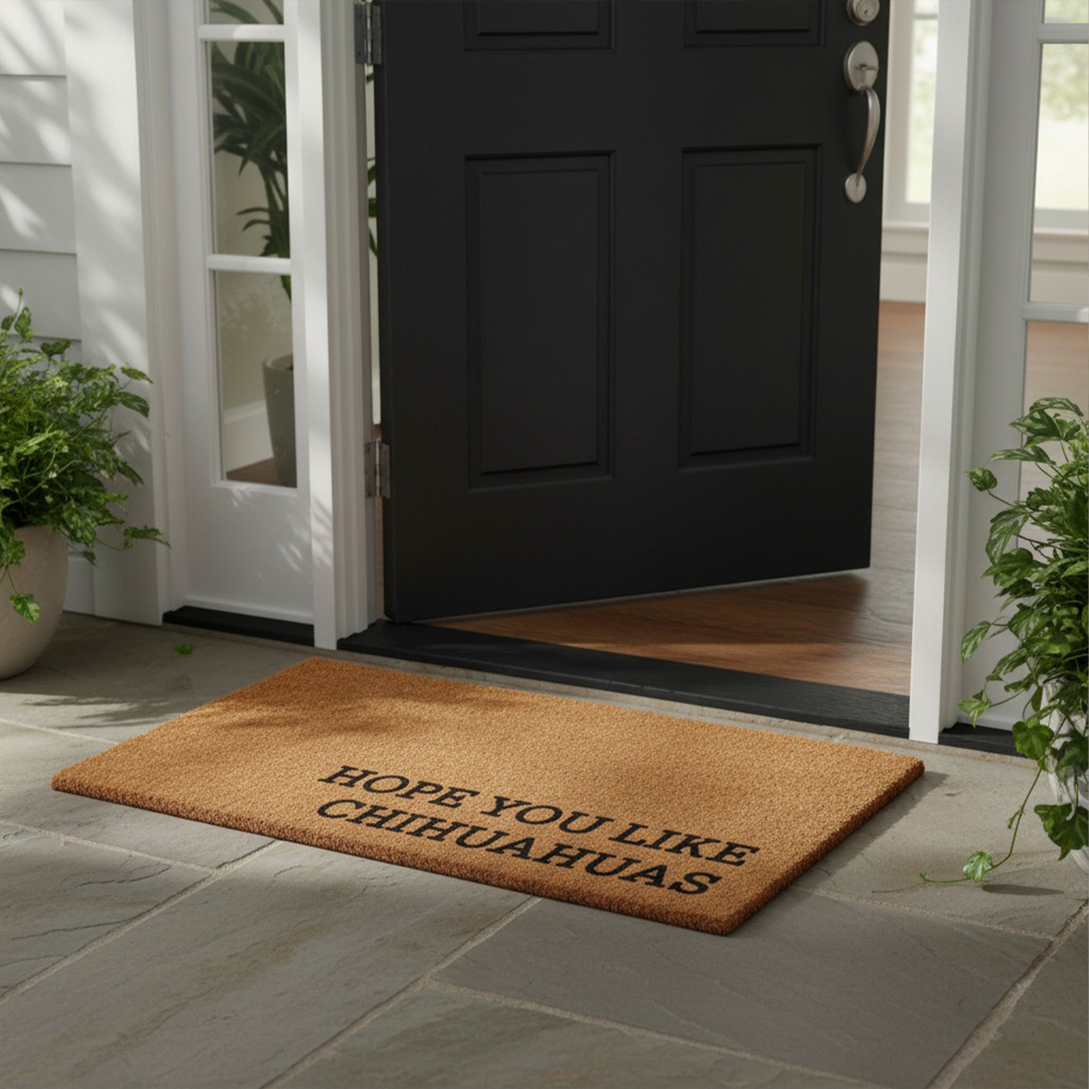 Hope You Like Chihuahuas Non Slip Vinyl Backing, Front Doormat, Entryway Doormat, 24"x36"