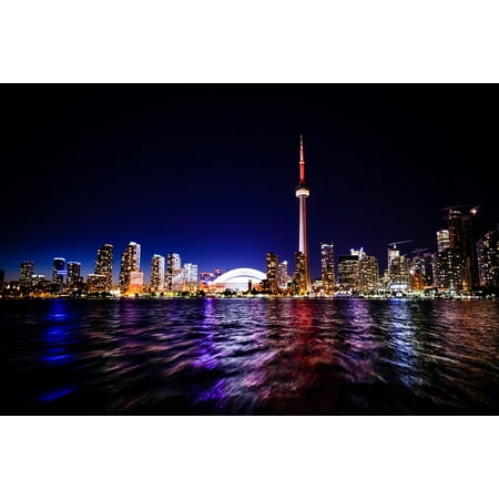 Canvas Print City Skyline Architecture Skydome Toronto Cn Tower Stretched Canvas 10 x 14