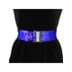 thumbnail image 4 of Cinturones de cintura ancha con purpurina para mujer, hebillas entrelazadas, decoración de lentejuelas, cinturones elásticos, 2 uds. Azul real 60cm/23.62, 4 of 6