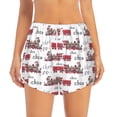 thumbnail image 4 of Lsque Retro Train Printed Women's Running Shorts with Liner Pockets,Elastic Quick Dry Workout Athletic Gym Yoga Shorts,Womens High Waist Shorts-XX-Large, 4 of 9