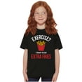 thumbnail image 3 of Exercise You Said Extra Fries Foodie Crewneck T Shirts Boy Girl Teen Brisco Brands L, 3 of 6