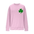 thumbnail image 6 of Xdegoge St. Patrick's Day Sweatshirt for Women Playful Front & Back Print Sweatshirts Casual Long Sleeve Crew Neck Auspicious Leaf Clover Shamrock Top, 6 of 7