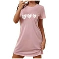 thumbnail image 2 of Leesechin Nightgowns for Women Short Sleeve Sleep Tee Pullover Night Shirts Sleep Shirt Soft Night Gown Sleep Dress, 2 of 6