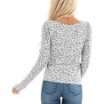 thumbnail image 3 of Camisa De Leopardo Para Mujer, Ligera, Suave, De Leopardo, De Manga Larga, Informal, Con Cuello Redondo Para Citas ANGGREK Gris XL, 3 of 5