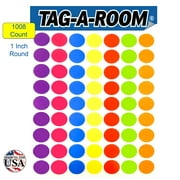 Tag-A-Room 1" Color Coded Circle Dot Stickers, 1008 Count