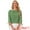 Dusty Green, variant on Polka Dots Ruffled Neck 3/4 Sleeve Blouse Top L Hot Pink