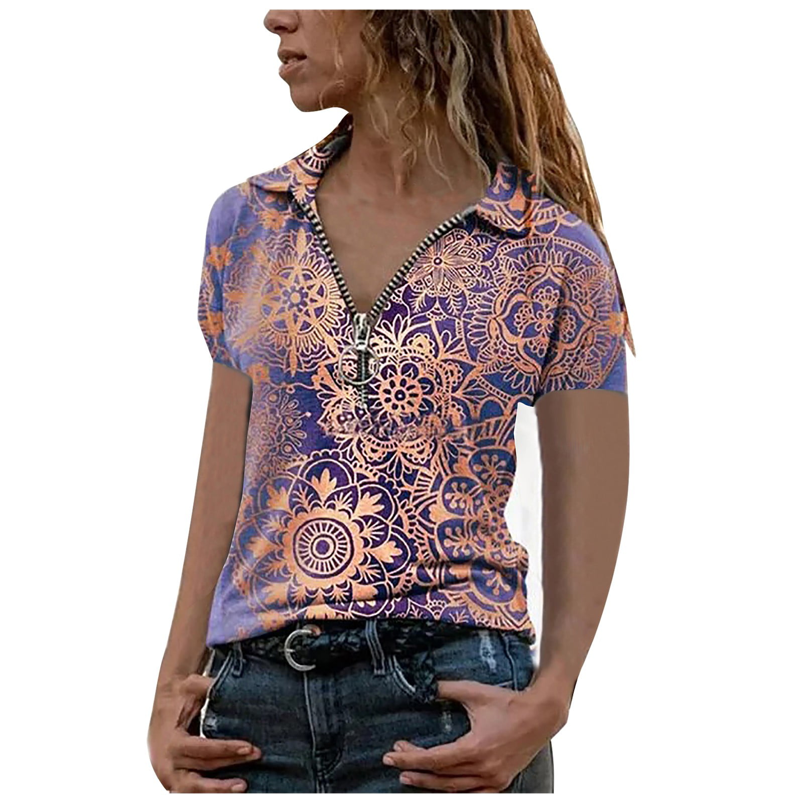 Inkach Womens Summer Short Sleeve T-Shirt ❤️ Plus Size ❤️ Cold Shoulder Lace V-Neck Blouses Tops