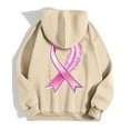 thumbnail image 5 of Shadoumai Womens Breast Cancer Awareness Hoodies Full Zip Up Jacket Ribbon Graphic Oversized Sweatshirt Jackets Fall Winter Clothes, 5 of 6
