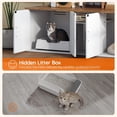 thumbnail image 6 of Double Litter Box Enclosure with Corridor and Storage, White Walnut Wooden  Furniture for 2 Cats, 6 of 8