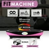 Clevr Full Body Oscillation Vibration Platform Fitness Machine Massager with Remote Control & Resistance Bands, Pink
