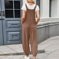 thumbnail image 5 of ClodeEU Women's Sleeveless Adjustable Straps Jumpsuits,Loose Harem Bib Jumpsuits with Pockets Brown,Womens Plus XL, 5 of 6
