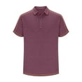thumbnail image 3 of WREESH Men's Summer Short Sleeve Henley Loose Solid Color Button Pocket Casual Top Wine, 3 of 7