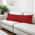 thumbnail image 3 of Red Long Body Pillow Cover 20x60 Inch, Farmhouse Burlap Solid Red Color Modern Linen Texture Decorative Pillowcase with Zipper, Microfiber Pillow Protector, Soft Breathable Long Pillowcases for Women, 3 of 9