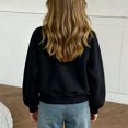thumbnail image 6 of Mifsaly Boys Girls Sweatshirt Half Zip Long Sleeve Pullover Sweatshirts Kids Comfortable Casual Fall Winter Warm Outerwear Black,7-8 Years, 6 of 7