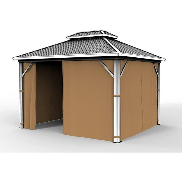 Gazebo Privacy Curtains Screen 4Panels Universal Replacement for Patio