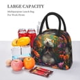 thumbnail image 5 of Fotbe Colorful Flower Meditating Hamster Pattern Lunch Bag, Insulated Lunch Box, Small Leakproof Cooler Food Lunch Containers Reusable High Capacity Lunch Tote Bags for Work, Travel, Outdoor, 5 of 6