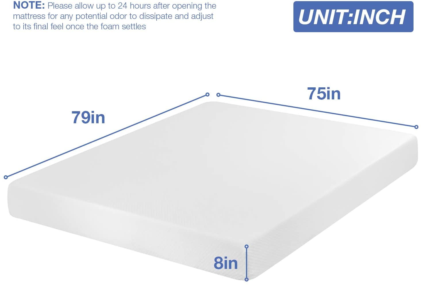 FDW King Mattress, 8 inch Gel Memory Foam Mattress King Size for Cool Sleep & Pressure Relief, Medium Firm Mattresses CertiPUR-US Certified / Bed-in-a-Box / Pressure Relieving,King Size