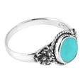 thumbnail image 3 of Daisy Floral Embrace Green Turquoise Sterling Silver Ring-7, 3 of 4