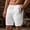 White, variant on Mceream Mens Cotton Linen Drawstring Shorts Elastic Waist Drawstring Lightweight Quick Dry Shorts Breathable Beach Shorts Knee Length Trunks Outdoor Travel Casual with Pockets White L
