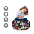 thumbnail image 2 of Outer Space Storage Toy Bag Chair, Galaxy Party Pattern Ufo Aliens Telescope Cosmos Milky Way Mercury Neptune, Stuffed Animal Organizer Washable Bag, Large Size, Multicolor, by Ambesonne, 2 of 3