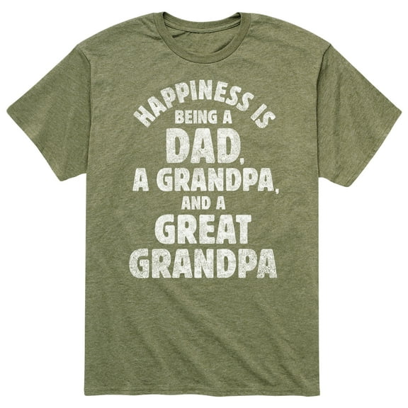 Instant Message - Happiness Is Dad Grandpa Great Grandpa - Father's Day - Men's Short Sleeve Graphic T-Shirt