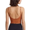 thumbnail image 2 of Gustave Women Cami Bras Seamless Padded Yoga Bralettes Wirefree Workout Sports Bra Comfort Camisole Spaghetti Strap Crop Tops "Orange", 2 of 10