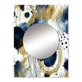 thumbnail image 2 of Designart "Abstract Pattern with Blue and Golden Textures IV" Abstract Mirror Wall Decor - Modern Blue Abstract Mirror Wall Art For Bathroom - 32" x 24" Inch, 2 of 5