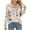 Khaki, variant on Blouses for Women, Floral Printed V Neck Long Sleeve Business Casual Tops, Soft Cozy Loose Dressy Work Blouses, S-2XL