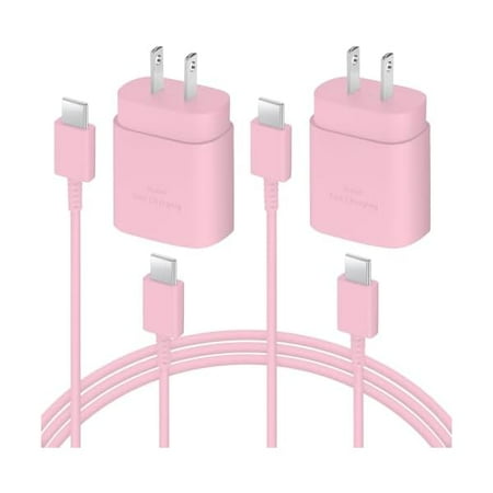 xixishop USB C Charger 2 Pack 25W Type C Charger Fast Charging with USBC Chargers Cable 6 FT Android Phone Charge for Galaxy S25/ /S24/S23+/S22/S21/S20/Phone 17 16 15 Pro Max 16 15 Plus-Pink