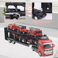 thumbnail image 4 of Funtogether Toys 32cm Pull-Back Car Carrier Truck – Separable Fire Truck Construction Vehicle Toy for Boys – Red, 4 of 6
