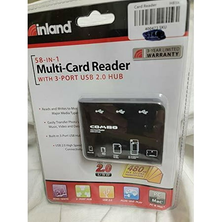 Image of Inland Multimedia Card (MMC) Reader and USB 2.0 Hub Combo