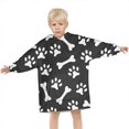 thumbnail image 3 of Paw Prints and Bones Blanket Hoodies for Kids 6-13YR Oversize Wearable Blanket Hoodies for Boys Girls Teens, 3 of 7