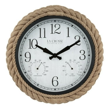 La Crosse Technology La Crosse Clock 14" Rowan In/Outdoor Rope Quartz Wall Clock