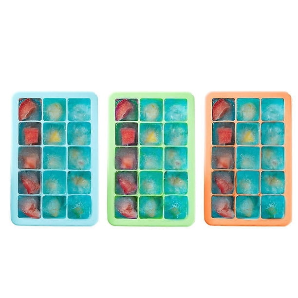 (Pass FDA) Kalar Silicone Ice Cube Tray -20~200 ℃ DIY Ice Mold Square Shape Fruit Ice Cube Maker Bar Kitchen