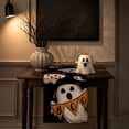 thumbnail image 6 of Voglyf Spooky Ghost Pumpkin Halloween Table Runner, 13脳72 Inch Farmhouse Linen Table Decor With Bat Spider Web Haunted Castle Pattern For Halloween Party Dining Table Centerpiece(#A), 6 of 8