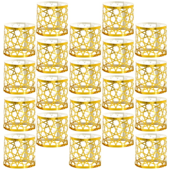 HOMEMAXS Golden Napkin Rings with Reflective Paper Material for Decor 50 Pieces