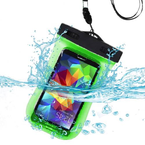 Waterproof Sports Armband Case Bag Pouch for Asus PadFone X, AMAZON Fire phone, COOLPAD Defiant, Catalyst, Quattro 4G (Green) + MND Mini Stylus
