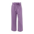 thumbnail image 3 of SELONE Loose Pants for Women Plus Size Mid Rise Cotton Go Out Pants Ankle Length Baggy Fashion Clothes Purple XL, 3 of 5