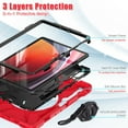 thumbnail image 5 of FJLBDE Protective Case for Samsung Galaxy Tab S10 Lite/S10 FE/S9 FE 10.9 inch, 360 Rotatable Handle Stand, Shoulder Strap, Drop-Proof Design,, Red, 5 of 7