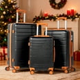 thumbnail image 2 of Zimtown 3 Piece Luggage Set, ABS Hardside Lightweight Suitcase with TSA Lock Spinner Wheels, Black, 2 of 16