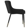 thumbnail image 2 of Ensemble de 2 chaises d’appoint modernes en similicuir et en métal, noir, 2 of 7