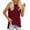 Red, variant on Women's Crewneck Sleeveless Swing Tunic - High - Low Asymmetrical Hem, Loose Flowy, Made of Soft Polyester - Spandex Blend, Suitable for Summer, Multiple Sizes
