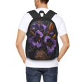 thumbnail image 4 of Balery Ornate Purple Floral Vase Mochila para hombre y mujer - Tela Oxford 600D resistente - Gran capacidad, resistente al agua, ideal para la escuela, viajes y senderismo, 4 of 6
