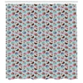 thumbnail image 3 of Dessert Shower Curtain, Repeating Pattern of Yummy Cupcakes with Rose and Cherry Toppers on Hearts Backdrop, Fabric Bathroom Set with Hooks, 69W X 84L Inches Extra Long, Multicolor, by Ambesonne, 3 of 3
